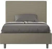 Letto imbottito Matrimoniale francese 140x210 cm Focus - Similpelle,Cappuccino,Con rete