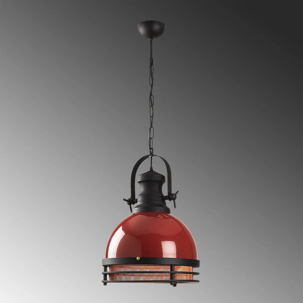 Opviq Lampada a sospensione Saglam 3762, rosso/nero, ferro, Ø 32 cm