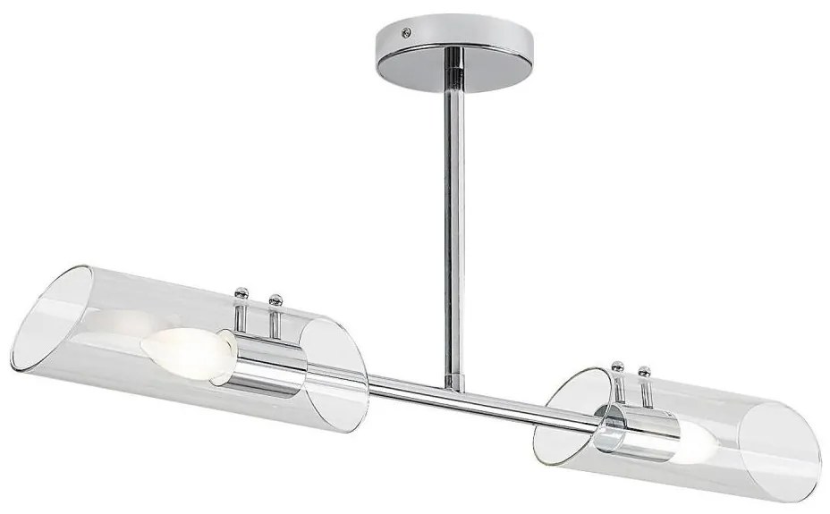 Rabalux 75030 - Lampadario da bagno a sospensione con supporto rigido TEODORO 2xE14/12W/230V IP44 cromo