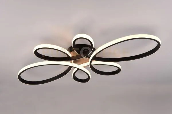 Fly plafoniera grande led 32w 3900lm, 3000k  nera con regolazione i...