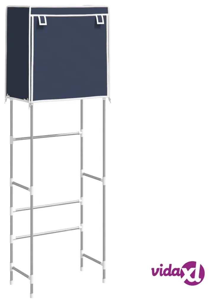 vidaXL Rastrelliera per Bagno a 2 Livelli Blu 56x30x170 cm Ferro