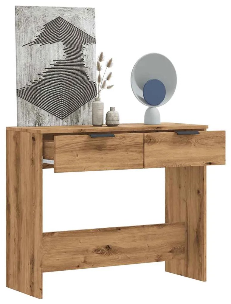 Tavolo Consolle Rovere Artigianale 90x36x75 Cm İn Truciolato /