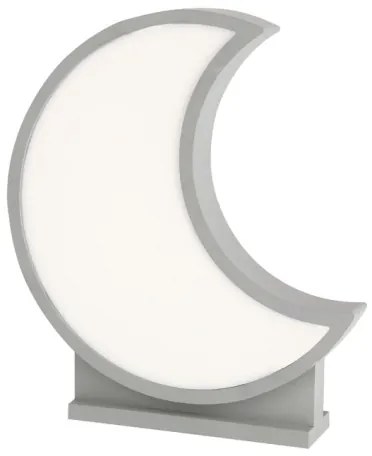 Lampada da tavolo LED per bambini MOON LED/12W/230V grigia