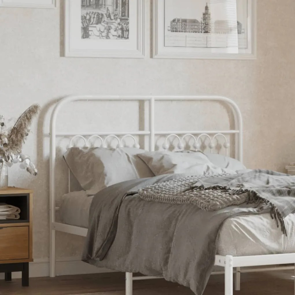 Testiera İn Metallo Bianco 120 Cm /