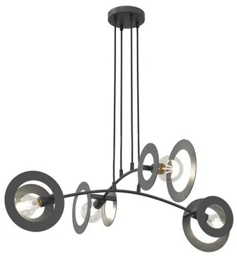 Lampadario a sospensione in acciaio EUFORIA 4 nero 4xE27