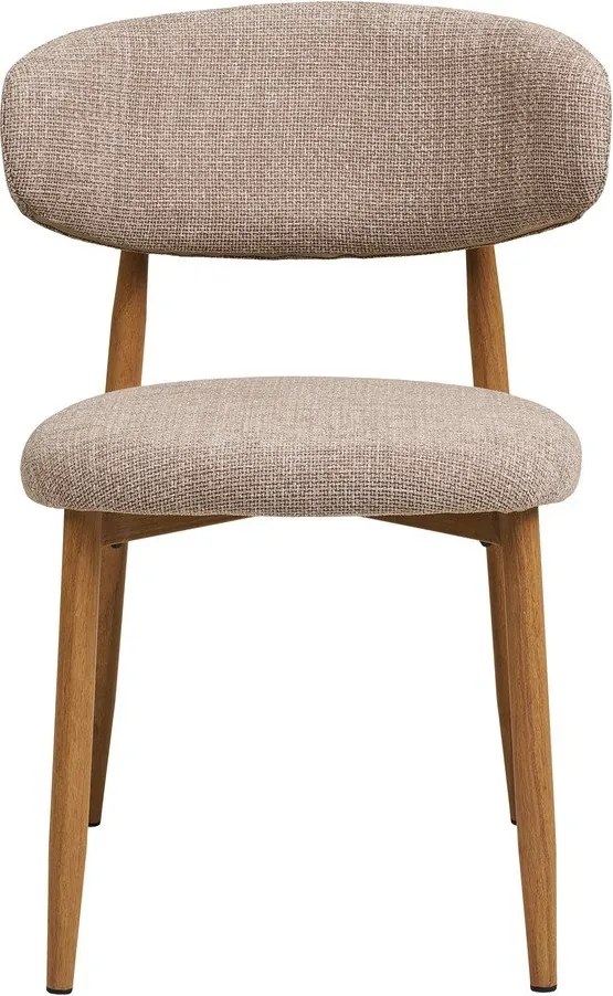 Sedia da pranzo beige/di colore naturale in imbottito Levanto – House Nordic