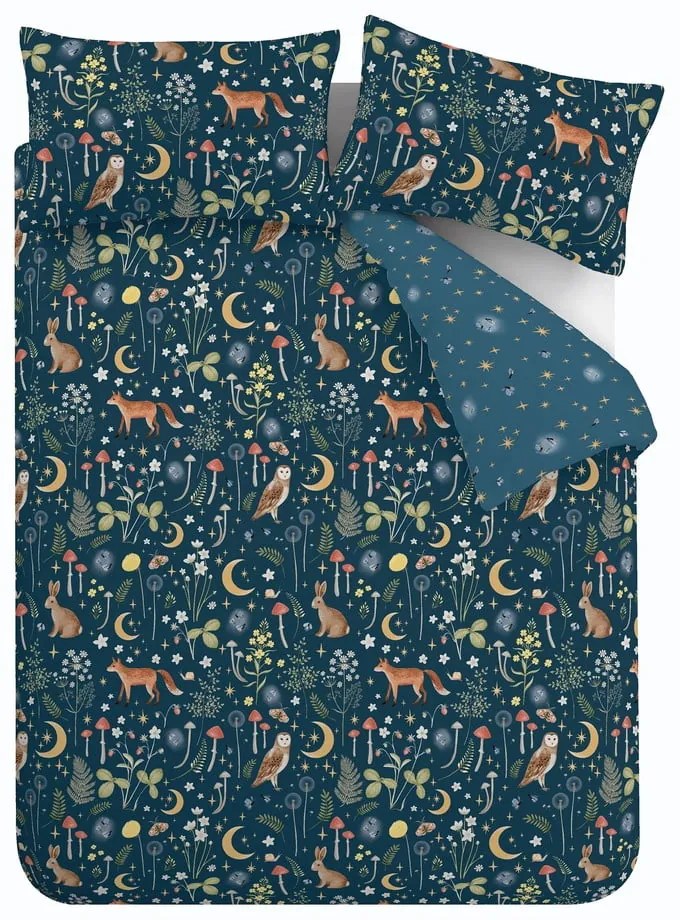 Biancheria da letto matrimoniale blu scuro estesa 230x220 cm Enchanted Twilight - Catherine Lansfield