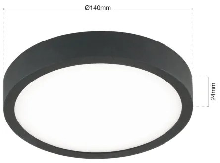 Orion DL 7-657/14 - Plafoniera LED BULLY LED/12W/230V diametro 14 cm nero