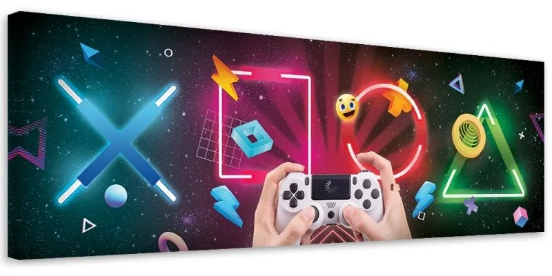 Quadro su tela, Pulsanti e controller di gioco  Dimensioni Tappeti 120x40