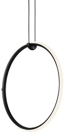 Flos Arrangements Round Small Lampada 40 cm a sopensione a luce diffusa senza rosone in alluminio Nero