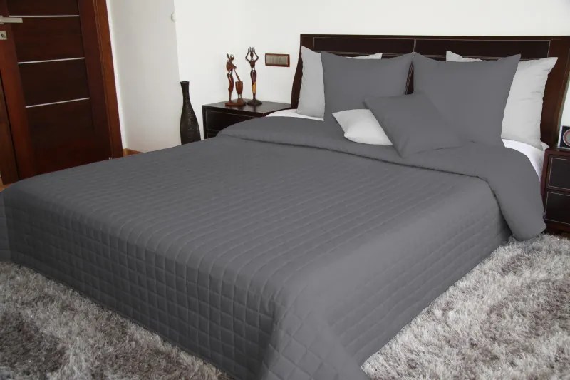 Copriletto double face colore grigio scuro Larghezza: 200 cm | Lunghezza: 220 cm