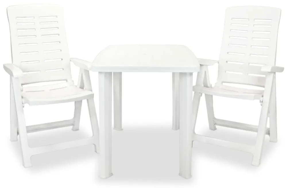Set Da Bistrot 3 Pz İn Plastica Bianco /