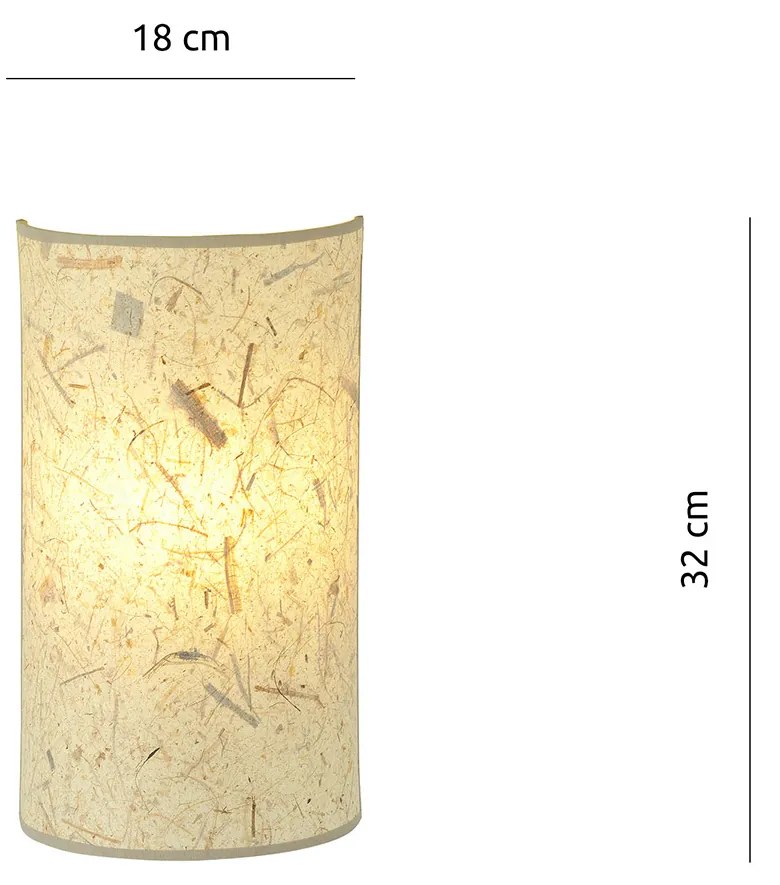 Applique Minimal 1 Luce Drago In Acciaio Bianco E Beige Effetto Sughero