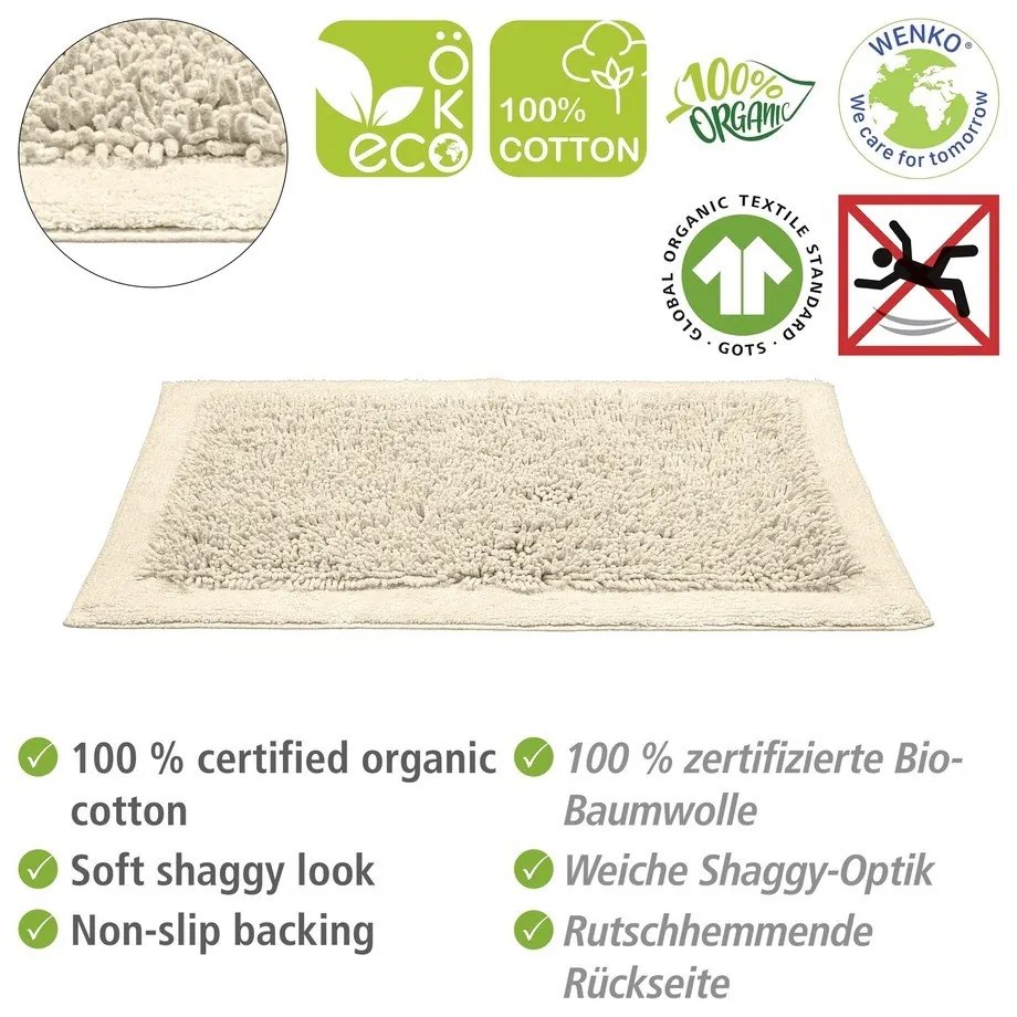 Tappetino da bagno in tessuto crema 60x90 cm Sidyma - Wenko