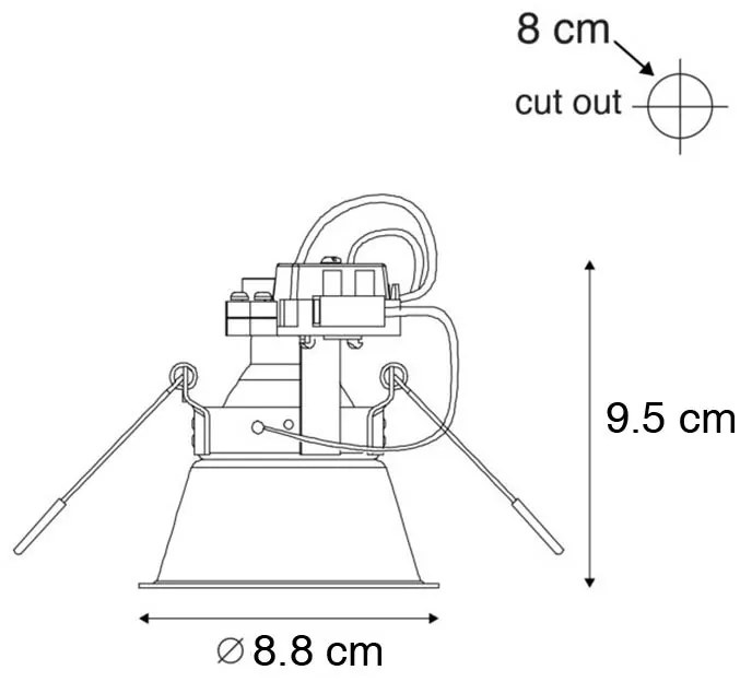 Set di 6 faretti da incasso moderni neri con oro, ruotabili e inclinabili - Alloy