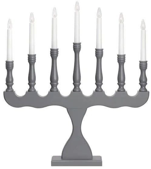 Markslöjd 705813 - Candelabro natalizio SVANEHOLM 7xE10/3W/230V pino/grigio