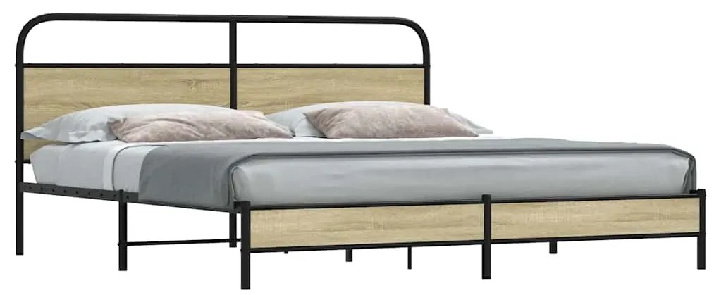 Giroletto Senza Materaso İn Metallo Rovere Sonoma 180x200 Cm /