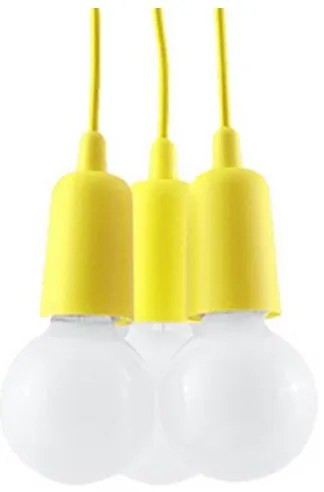 Lampadario su filo DIEGO 3xE27/60W/230V giallo