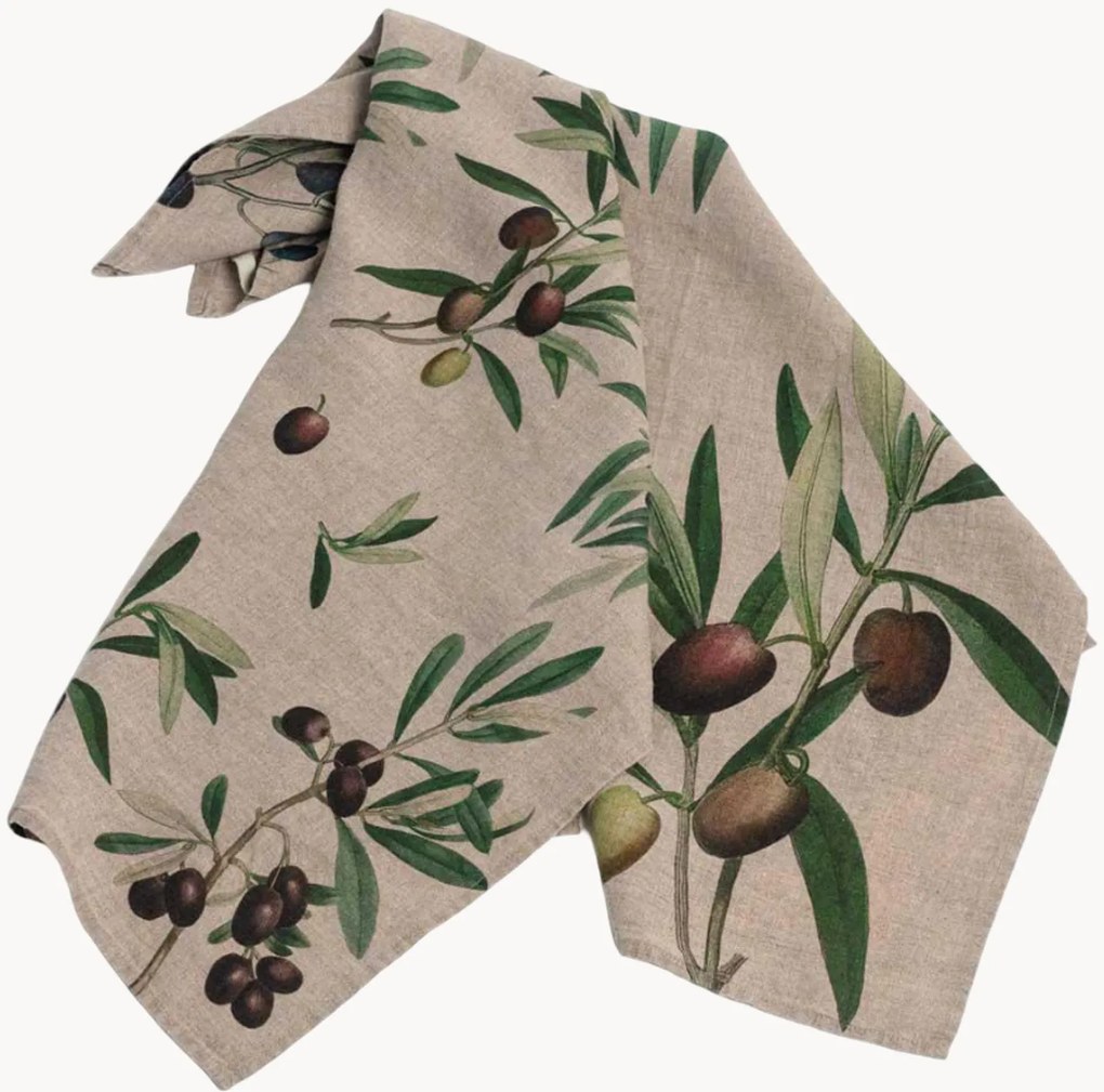Set di 2 strofinacci in lino Olives