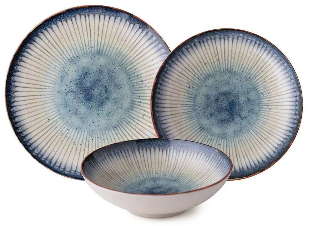 Servizi 24 piatti porcellana decoro blu azzurro