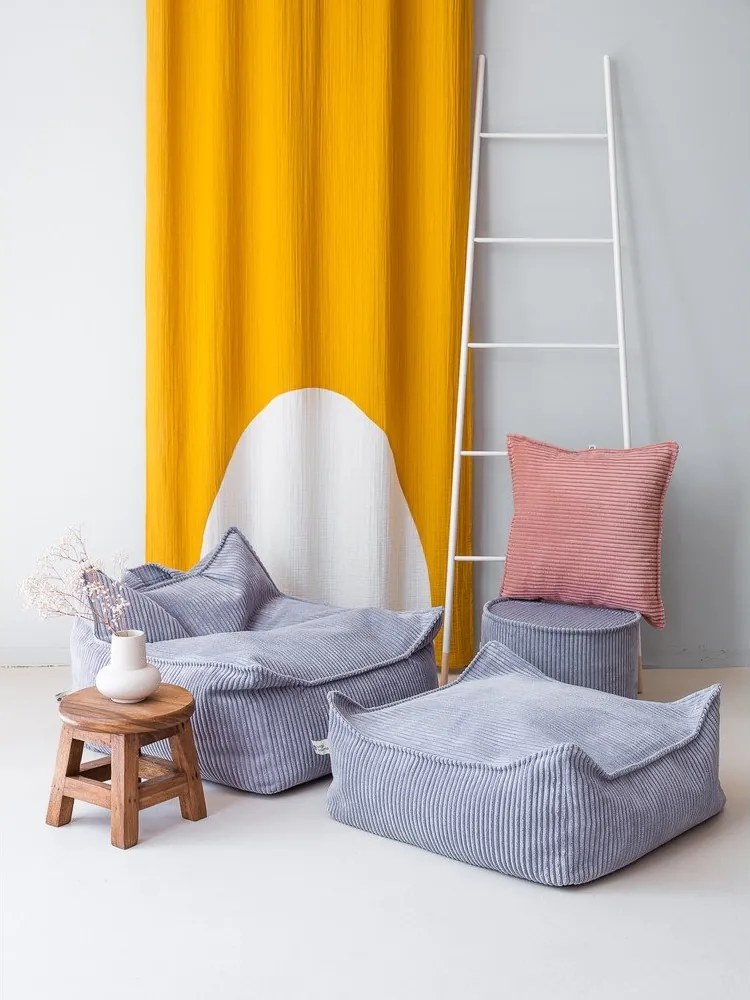 Pouf a sacco per bambini blu con rivestimento in velluto a coste Chair – Wigiwama