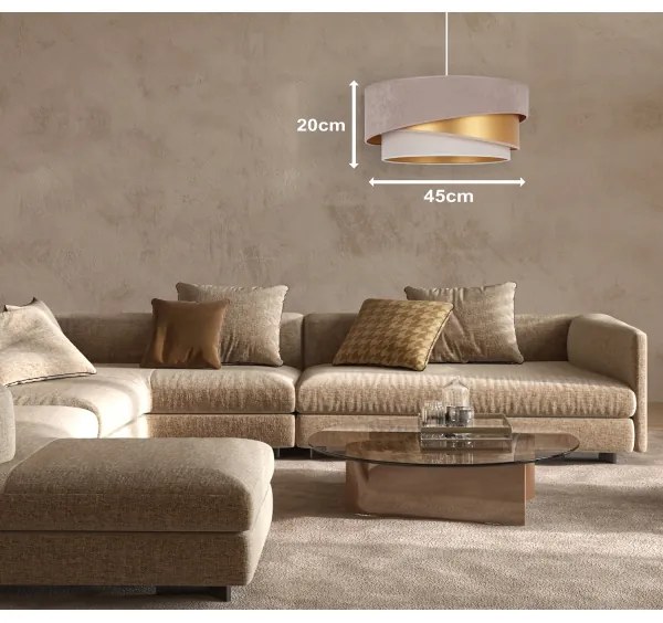 Duolla - Lampadario a sospensione con filo KOBO 1xE27/15W/230V diametro 45 cm beige/oro/color crema