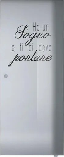 Anta per porta scorrevole esterno muro Sogno in vetro nero serigrafato, L 88 x H 215 cm spessore 8 mm, apertura destra
