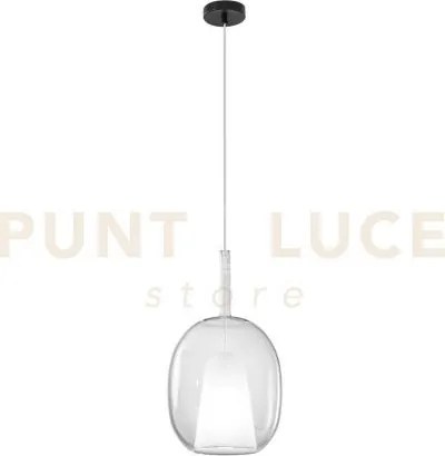 Lampadario a sospensione pirex trasparentr in vetro 1 luce attacco ...