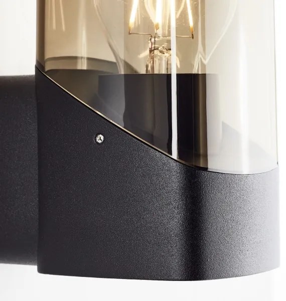 Brilliant - Applique da esterno MINOU 1xE27/10W/230V IP44 nero/fumé