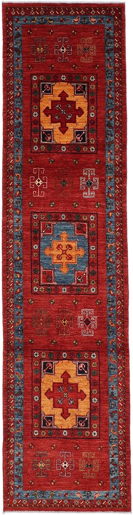 Rizbaft Tappeto 300x80 Rosso (Iran) Annodato A Mano