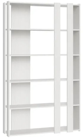 Libreria con 6 ripiani in legno Bianco Frassino 120x204h cm - KATO B SMALL