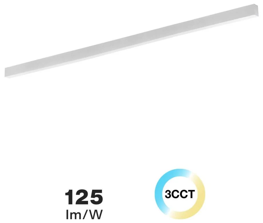 Lampada Lineare LED a Soffitto 65W 200cm Bianca con driver Philips Colore Bianco Variabile CCT