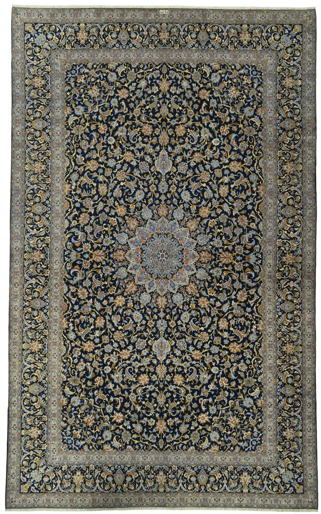 Kashan Tappeto persiano 320x520 Blu (Iran) Annodato A Mano