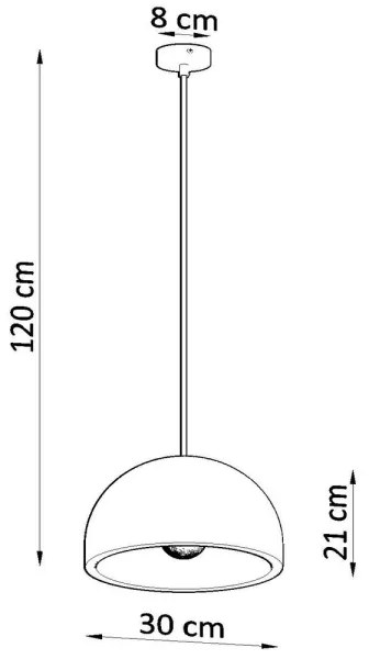 Sollux SL.0847 - Lampadario su filo PABLITO 1xE27/60W/230V calcestruzzo