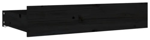 Cassettoni da Letto 4 pz in Legno Massello di Pino Nero