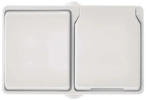 Interruttore domestico AC n. 6 con presa 250V/16A IP44 bianco