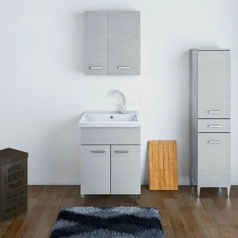 Mobile Lavatoio in ceramica Grigio 60x50 cm ideale per interni