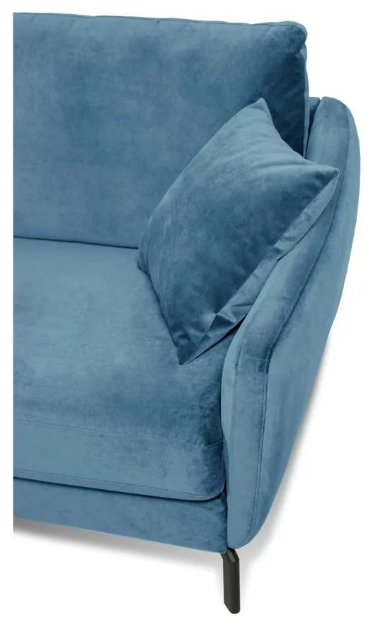Divano angolare in velluto blu (angolo sinistro) Magic - Scandic