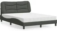 Letto con Materasso Grigio Scuro 140x190 cm Tessuto 3208528