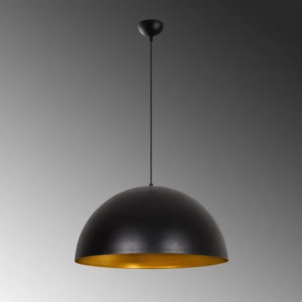 Lampada a sospensione con cavo SIVANI 1xE27/40W/230V Ø 60 cm nero/rame