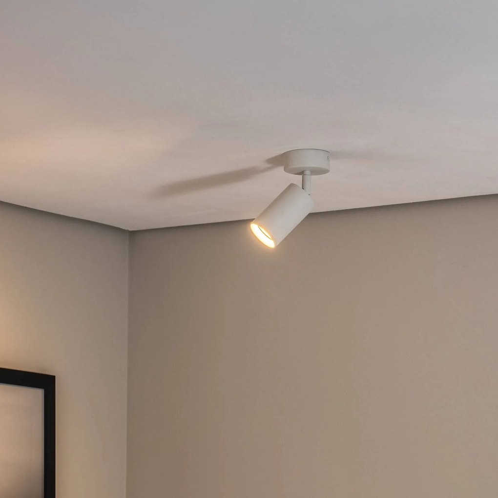 Argon Faretto da soffitto Sado, bianco, acciaio, orientabile, a 1 luce rotondo