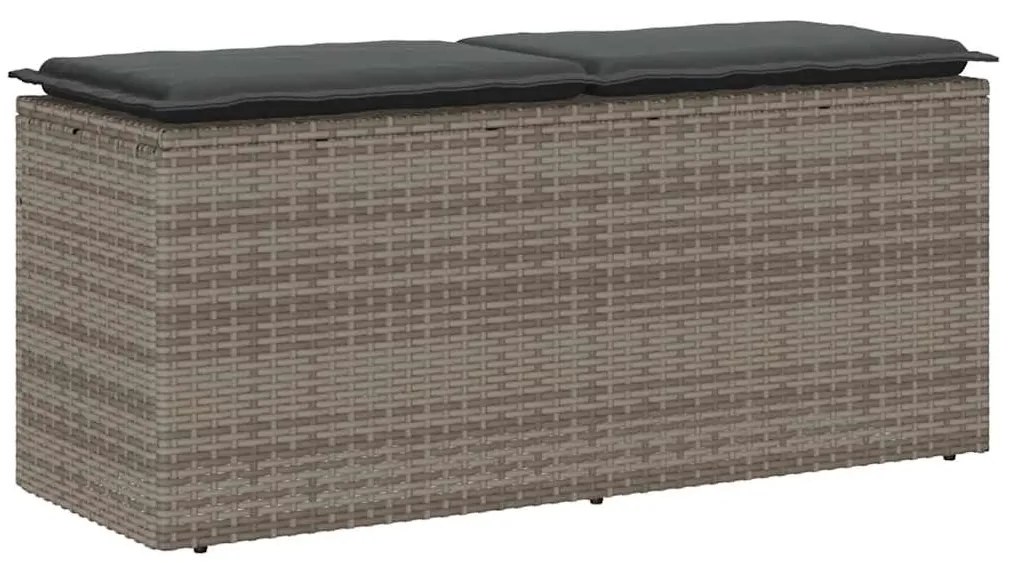 Panca Da Giardino Con Cuscino Grigio 110x40x44 Cm İn Polyrattan /