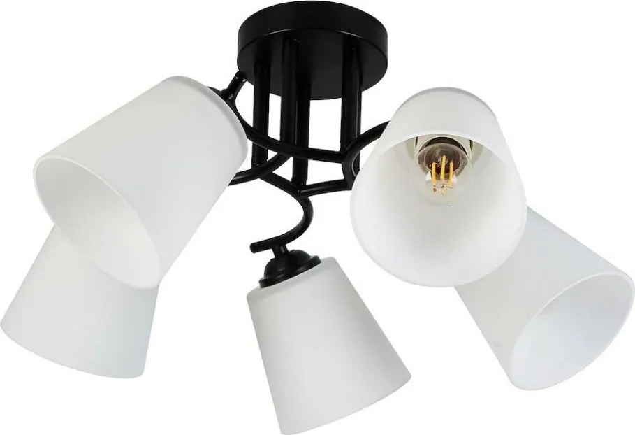 Plafoniera PAFOS 5xE27/15W/230V nera