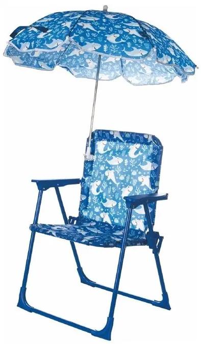 Sedia bimbo con ombrello,  struttura in metallo, decoro new squaletto