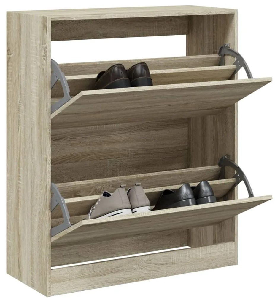 Scarpiera Rovere Sonoma 80x34x96,5 Cm İn Legno Multistrato /