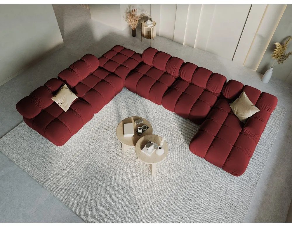 Divano in velluto rosso 379 cm Bellis - Micadoni Home