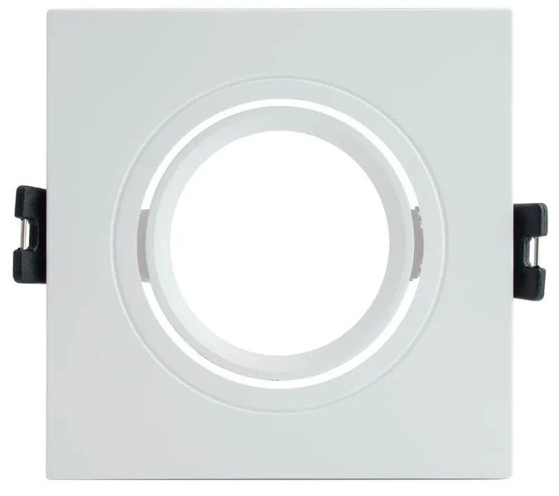Faretto da Incasso Orientabile Quadrato Foro Ø75-85mm GU10 Bianco