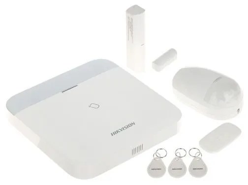 Hikvision - axpro Kit centrale 96 zone + telecomando + rivelatore + contatto - DS-PWA96-Kit-WE