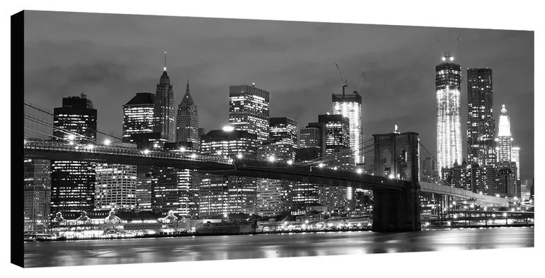 Stampa su tela Brooklyn bridge b&w, multicolore 190 x 90 cm