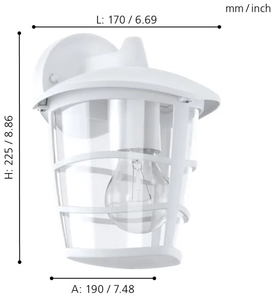 Eglo 93095 - Applique a LED da esterno ALORIA 1xE27/8,5W/230V IP44